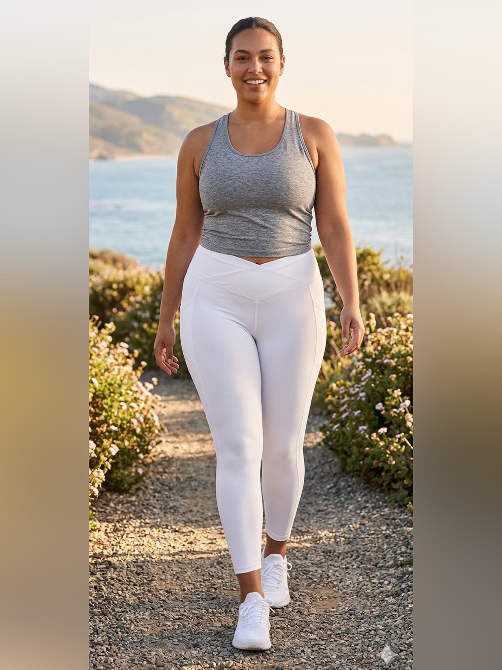 Fabletics || Oasis PureLuxe HW Crossover 7/8 white Legging size XXL